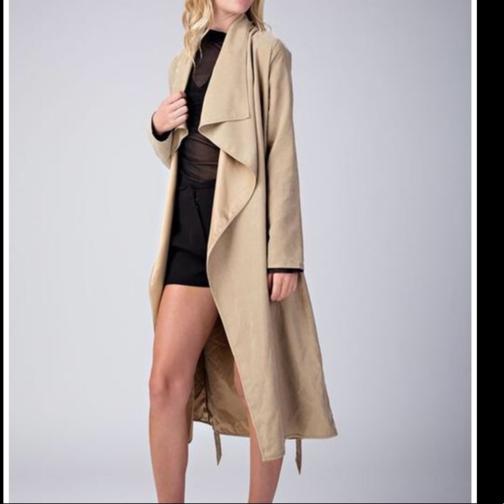 Khaki Lightweight Duster Jacket - Picture 1 of 4